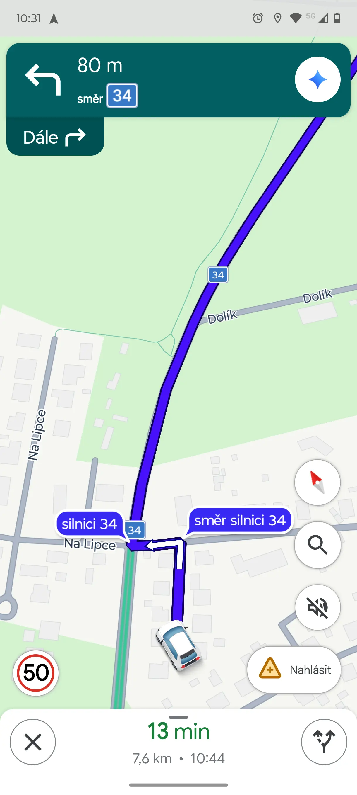 Spuštění navigace z rozvozové aplikace