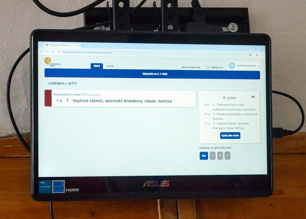 Detail na výdejní terminál. 